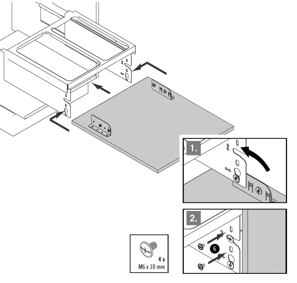 Fissare e ripiegare l'anta dell'armadio.