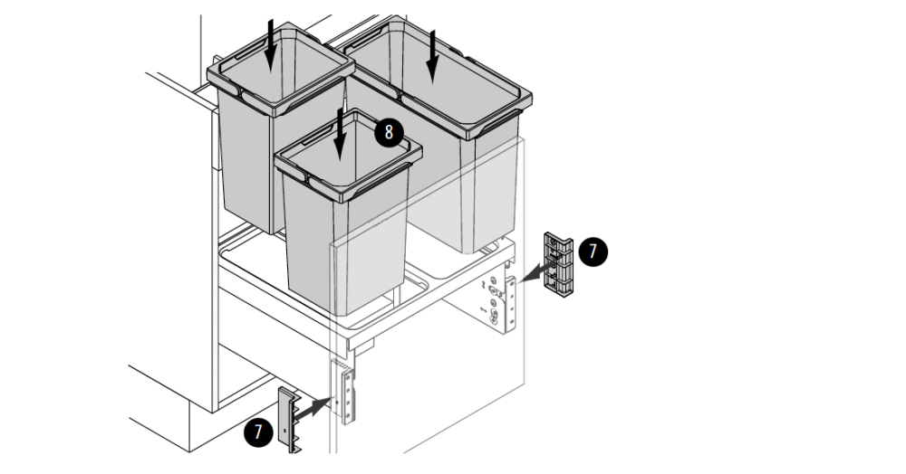 Quasi finito. Basta posizionare i contenitori nel telaio e fissare i coperchi delle staffe.