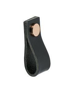 Pomello Loop - Pelle nera / Rame - Beslag Design