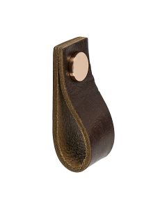 Pomello Loop - Pelle marrone / Rame -  Beslag Design