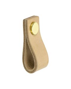 Pomello Loop - Natural Leather / Ottone - Beslag Design