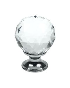 Pomello per cassetti / Pull Diamond - 30 - Vetro / Cromo - Beslag Design