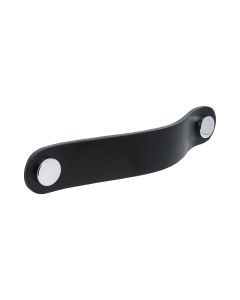 Maniglia Loop Round - pelle nera / Cromo lucidato - Beslag Design
