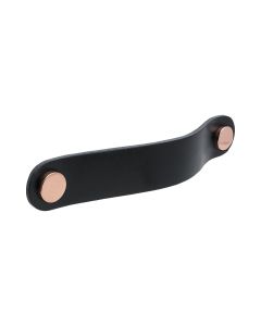 Maniglia Loop Round - pelle nera / Rame lucidato - Beslag Design