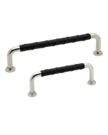 Maniglia per armadietti 1353 - Placcatura in Nickel / Pelle nera - Beslag Design