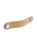 Maniglia Loop Round - pelle naturale / Cromo lucido - Beslag Design