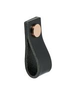 Pomello Loop - Pelle nera / Rame - Beslag Design