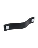 Maniglia per armadietti Loop - Pelle nera / Cromo - Beslag Design