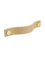 Maniglia per armadietti Loop - Pelle naturale / Ottone - Beslag Design