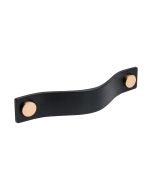 Maniglia per armadietti Loop - Pelle nera / Rame - Beslag Design