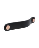 Maniglia Loop Round - pelle nera / Rame lucidato - Beslag Design