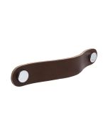 Maniglia Loop Round - pelle marrone / Cromo lucido - Beslag Design