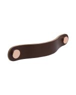 Maniglia Loop Round - pelle marrone / Rame lucidato - Beslag Design