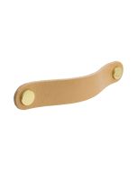 Maniglia Loop Round - pelle naturale/ Ottone lucido - Beslag Design